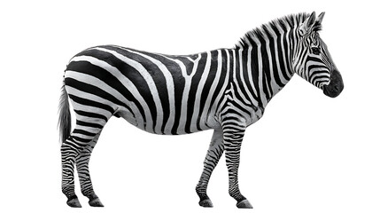 Fototapeta premium A zebra standing alone isolated on transparent background in natural pose