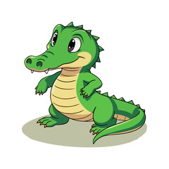 Fototapeta premium Cute Alligator Clipart 03