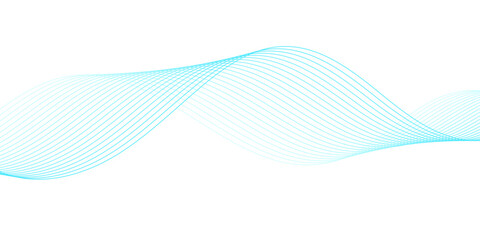 Abstract digital motion background with flowing wave lines in light cyan blue, showcasing minimalist smooth curved streaks forming a clean modern vector pattern on transparent. 