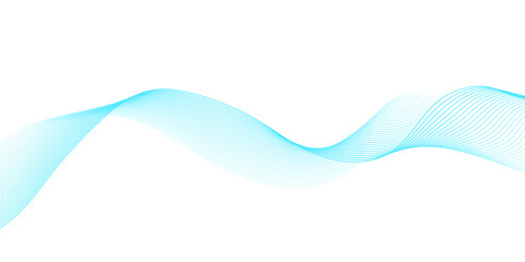 Fototapeta premium Abstract digital motion background with flowing wave lines in light cyan blue, showcasing minimalist smooth curved streaks forming a clean modern vector pattern on transparent. 