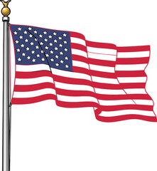 Fototapeta premium The flag of the united states of america waving in the wind