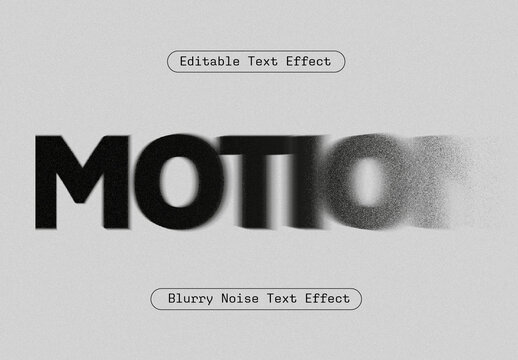 Black Motion Blur Grain Noise Text Effect