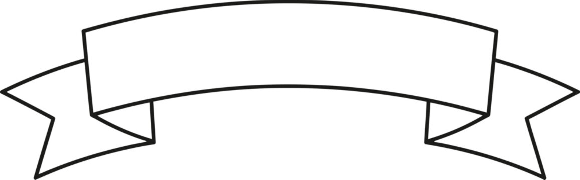 Simple black and white ribbon banner illustration