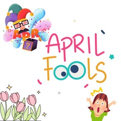 Fototapeta premium April Fools Day Social Media Post Template - 8
