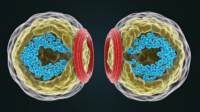 Scientific animation of mitosis cell division process