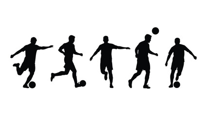 Soccer player silhouettes in action Vector © Creative Designs