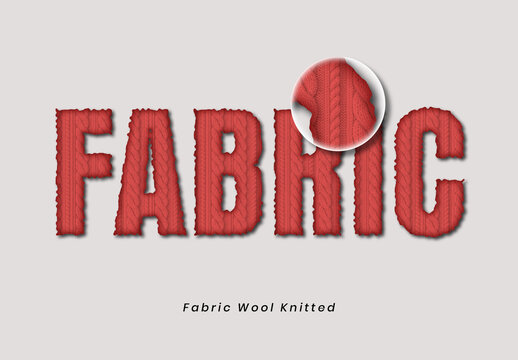 Red Fabric Wool Knitted Text Effect
