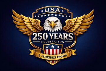 USA 250 Years Celebration Eagle Emblem Illustration