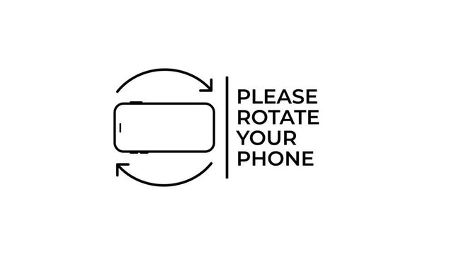 Rotate your phone animation, Please rotate your phone animation 4k video on Transparent background with alpha channel, 4k