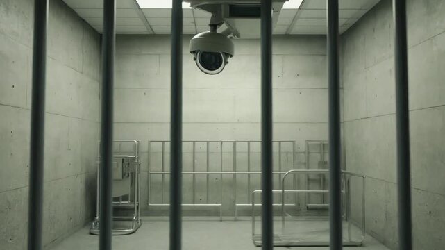 Security camera in a prison cell.