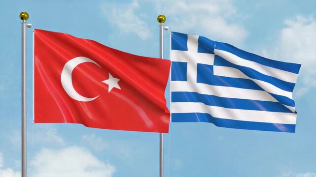 Flag of Greece and T&uuml;rkiye.