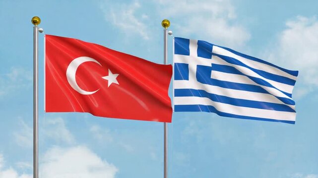 Flag of Greece and T&uuml;rkiye.