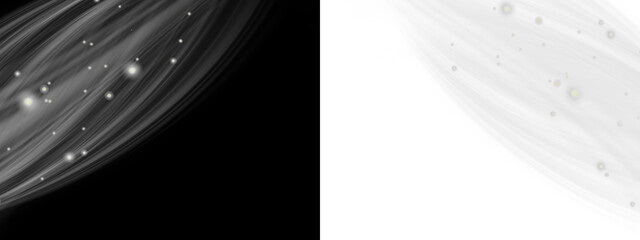 Abstract Silver Flowing Lines with Sparkle Particles Background