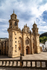 13th Century Romanesque and Gothic Mondonedo Cathedral with 18th Century Baroque Towers, Lugo, Spain