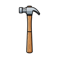 Illustrated hammer isolated on transparent background
