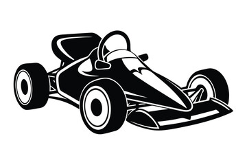 Obraz premium go kart silhouette line art vector illustration with a white background