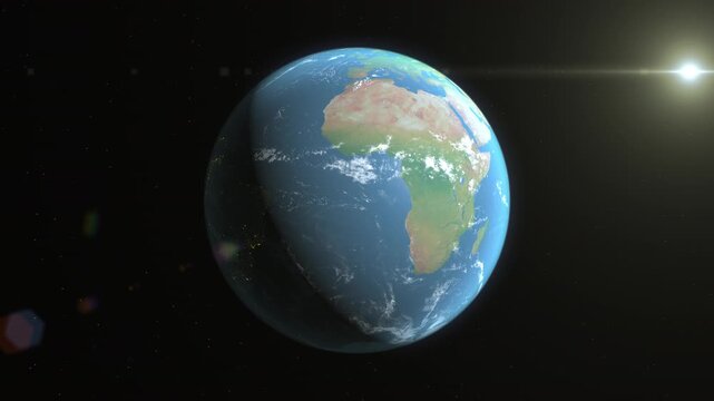 Location and map of Botswana on the surface of the earth at day.