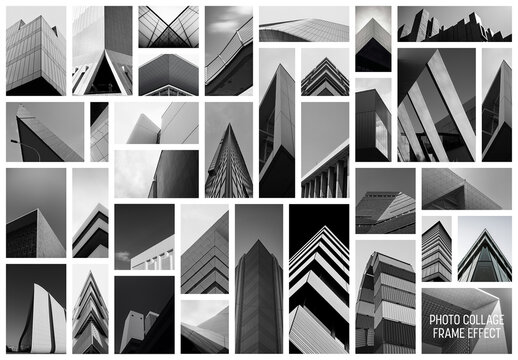 Photo Collage Frame Effect Mockup