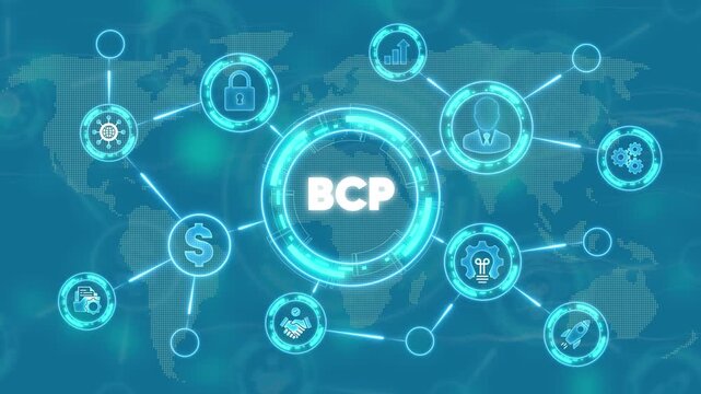Business Continuity Planning B C P Concept with Global Network and Representing Security Finance and Growth