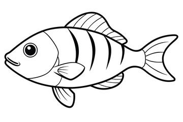 fish silhouette line art vector illustration with a white background © pipp99