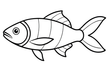 fish silhouette line art vector illustration with a white background © pipp99