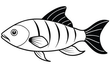 fish silhouette line art vector illustration with a white background © pipp99