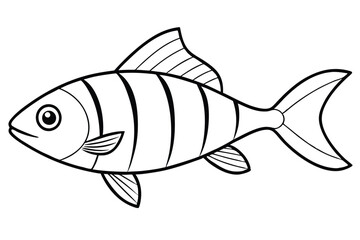 fish silhouette line art vector illustration with a white background © pipp99