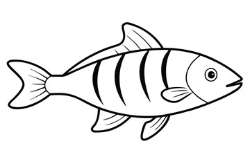 fish silhouette line art vector illustration with a white background © pipp99