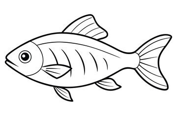 fish silhouette line art vector illustration with a white background © pipp99