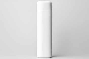 White cosmetic bottle standing upright on a clean background, ready for branding