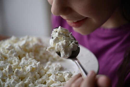 Cottage cheese. Cheese. Healthy food. Food for children. Breakfast. Cheese plate.