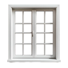A white window with multiple panes, casting a dark silhouette