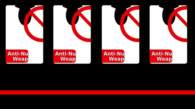 Anti-nuclear weapons ban sign animation