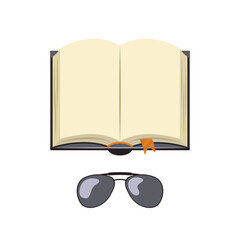 Document in glasses, reading icon book vector illustration design isolated