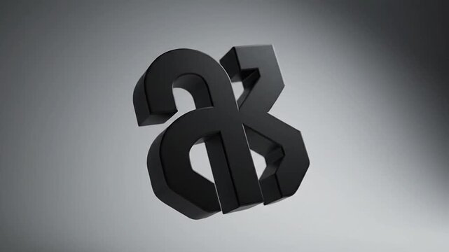 Black three dimensional monogram letter combination logo graphic