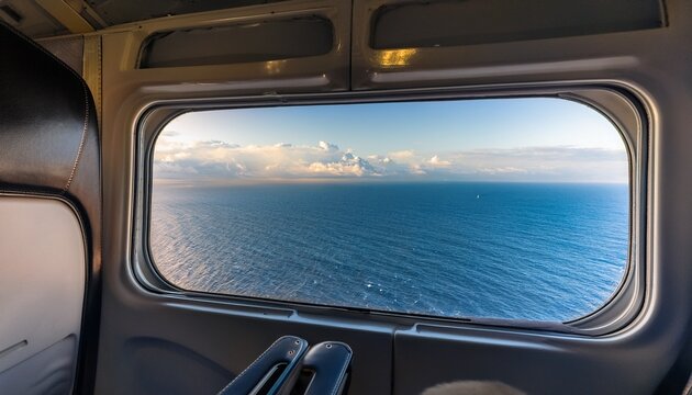 looking out from inside a cargo plane s interior offering a breathtaking view of the ocean