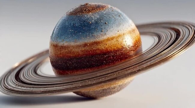 Planeta Saturno em 3D com An&eacute;is Detalhados no Espa&ccedil;o Profundo