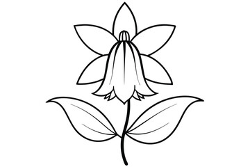 Obraz premium canterbury bells flower silhouette line art vector illustration with a white background