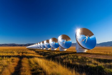 Expansive Satellite Dish Array in Remote Open Landscape