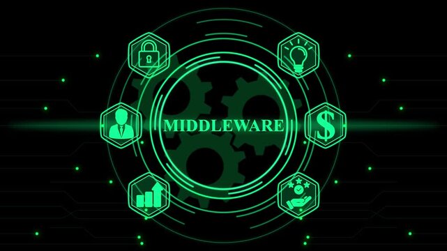 Digital Middleware Concept with Icons and Gears technology