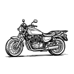 Obraz premium Vintage motorcycle illustration in detailed line art design 