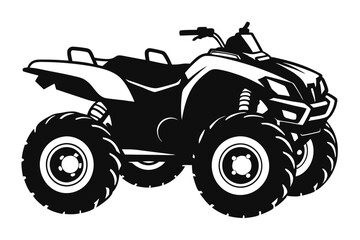 atv all terrain silhouette line art vector illustration with a white background