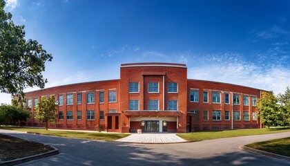 Fototapeta premium modern red brick high school building