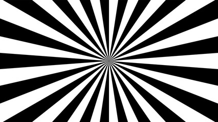 Circus background with radial sunburst rays spreading from center. Vintage carnival poster design with bold striped pattern and retro starburst effect for festive graphics.