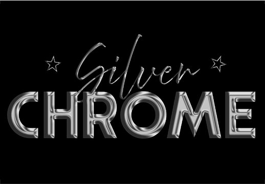 Silver Chrome Effect Mockup