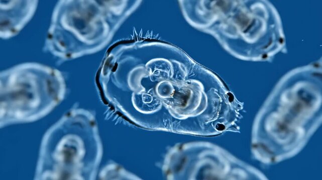Microscopic view of aquatic organisms