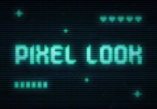 Green Pixel Display Retro Screen Mockup