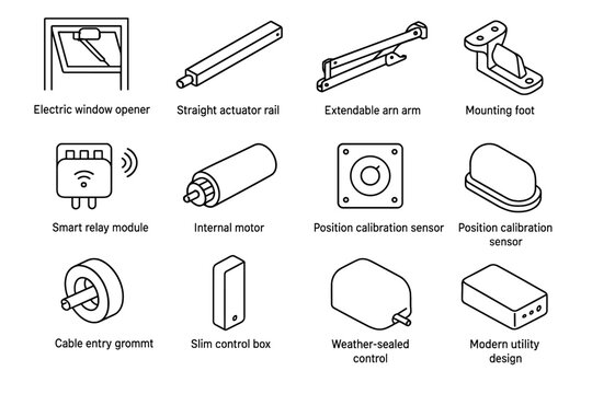 Foot utility airflow vector window straight internal arm grommet icon shell opener