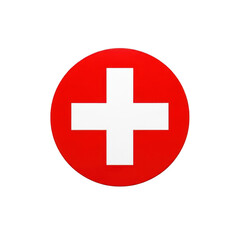 Fototapeta premium Red medical cross icon isolated on transparent background