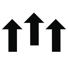 Three black arrows pointing upwards in a row